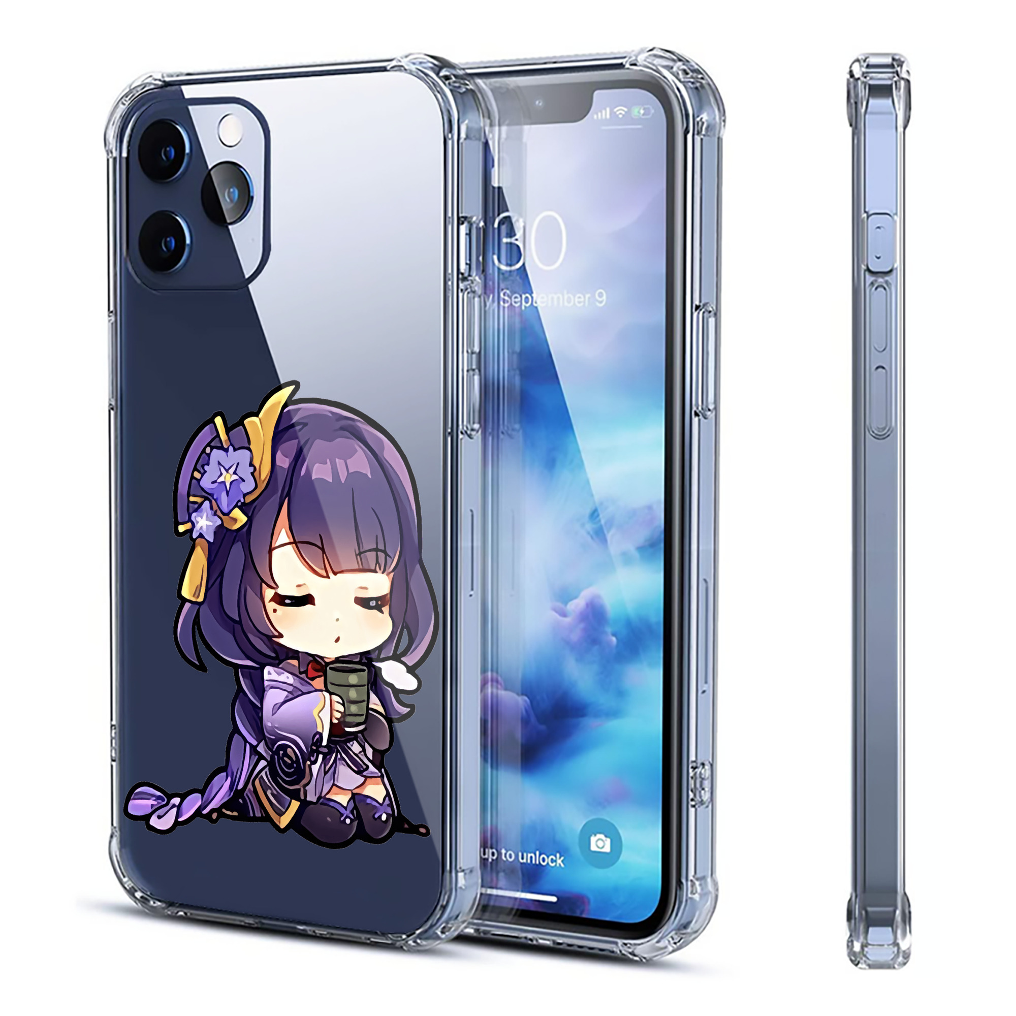 げんし神 雷電将軍 らいでんしょうぐん genshin Raiden Shogun 【iPhone 12シリーズ対応】透明スマホケース（クリアソフトケース）